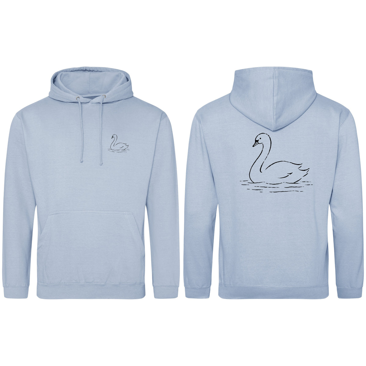 Gliding Swan Adult Hoodie - Wild Lines Sky Blue colour variant image