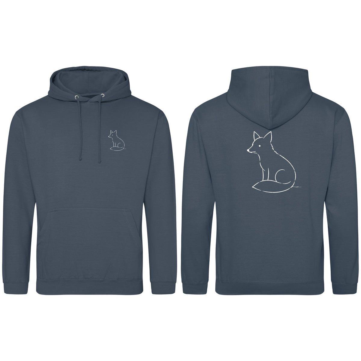 Poised Fox Adult Hoodie - Wild Lines Airforce Blue colour variant image
