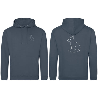 Poised Fox Adult Hoodie - Wild Lines Airforce Blue colour variant image