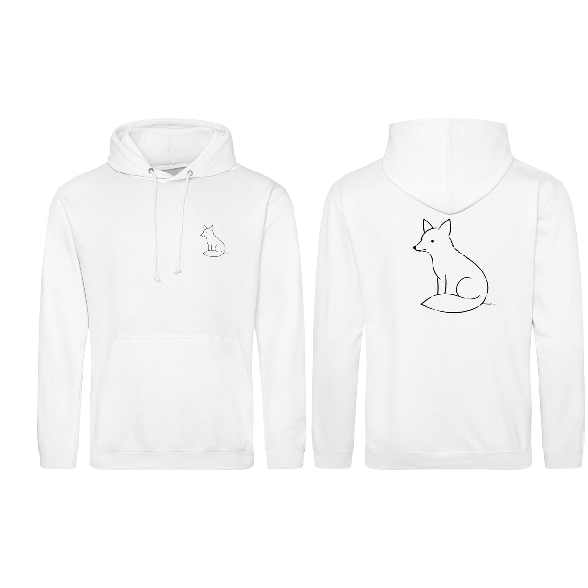 Poised Fox Adult Hoodie - Wild Lines Arctic White colour variant image