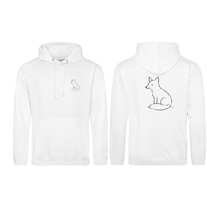 Poised Fox Adult Hoodie - Wild Lines Arctic White colour variant image