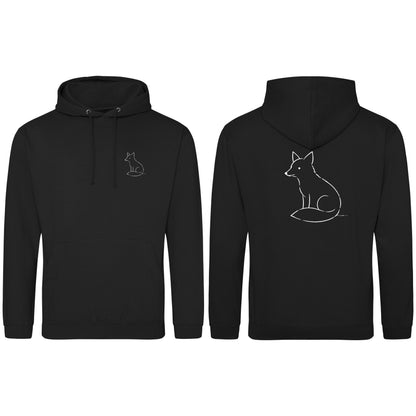 Poised Fox Adult Hoodie - Wild Lines Deep Black colour variant image