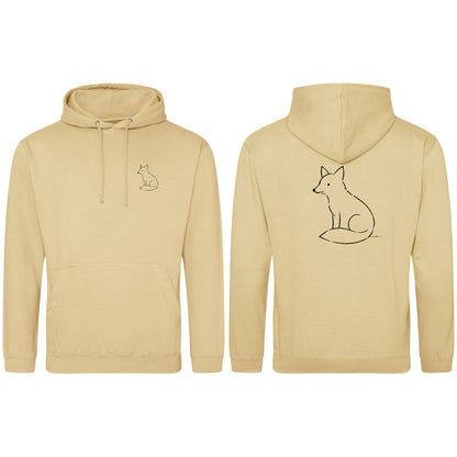 Poised Fox Adult Hoodie - Wild Lines Desert Sand colour variant image