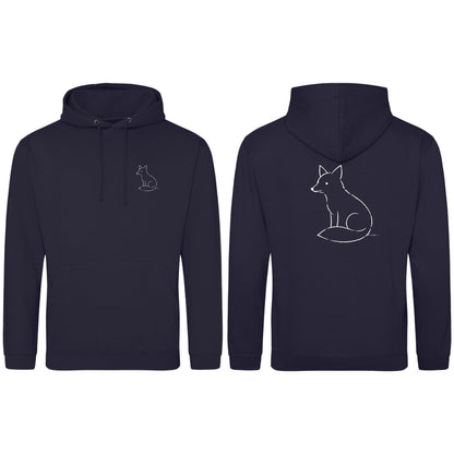 Poised Fox Adult Hoodie - Wild Lines French Navy colour variant image