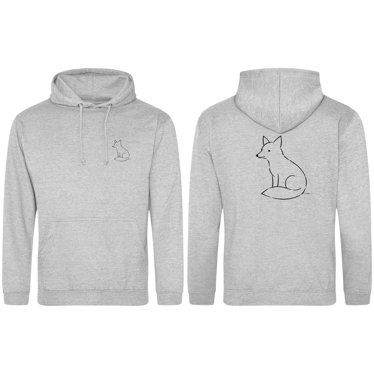 Poised Fox Adult Hoodie - Wild Lines Heather Grey colour variant image