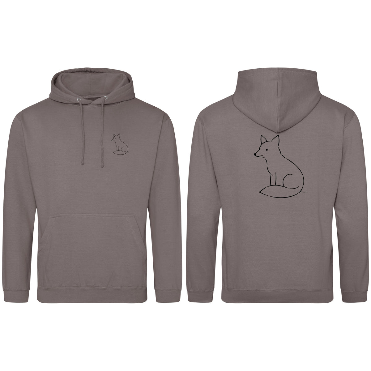 Poised Fox Adult Hoodie - Wild Lines Mocha Brown colour variant image