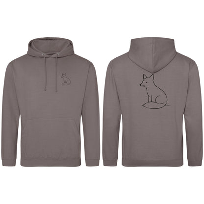 Poised Fox Adult Hoodie - Wild Lines Mocha Brown colour variant image