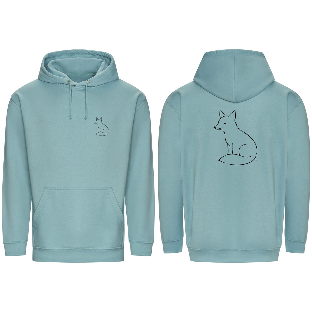 Poised Fox Adult Hoodie - Wild Lines Seafoam colour variant image