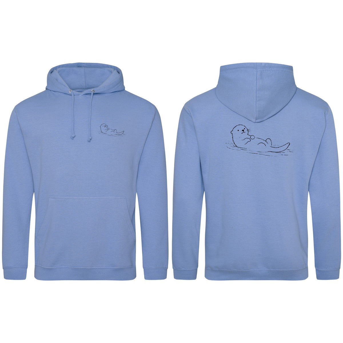 Floating Otter Adult Hoodie - Wild Lines Cornflower Blue colour variant image