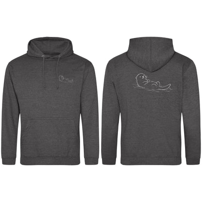 Floating Otter Adult Hoodie - Wild Lines Charcoal colour variant image