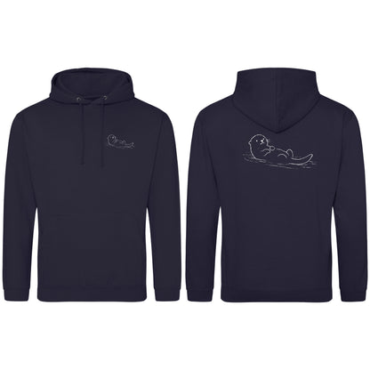 Floating Otter Adult Hoodie - Wild Lines French Navy colour variant image