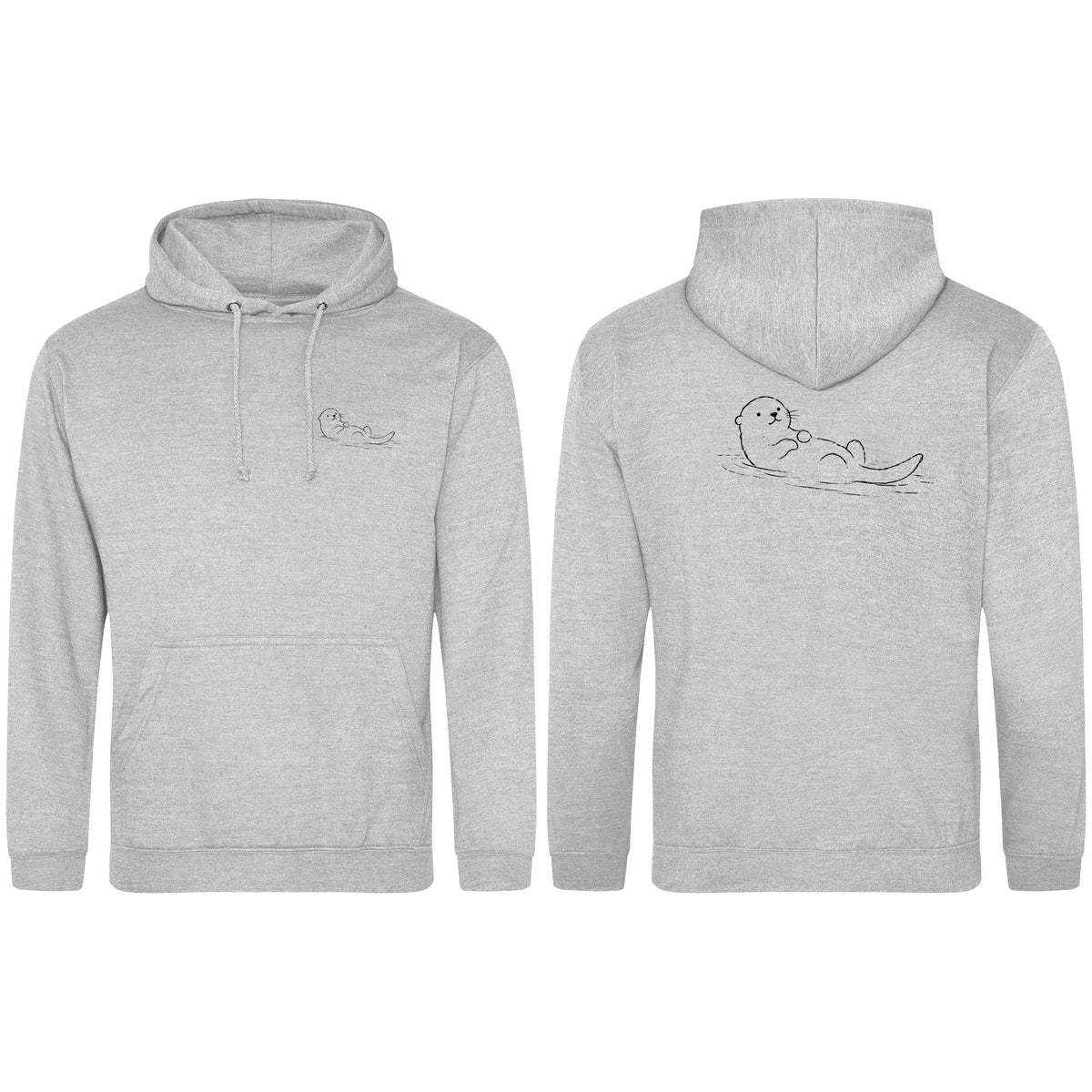 Floating Otter Adult Hoodie - Wild Lines Heather Grey colour variant image