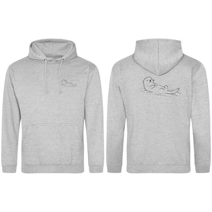 Floating Otter Adult Hoodie - Wild Lines Heather Grey colour variant image