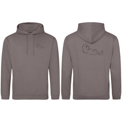 Floating Otter Adult Hoodie - Wild Lines Mocha Brown colour variant image