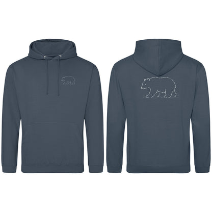 Roaming Bear Adult Hoodie - Wild Lines Airforce Blue colour variant image
