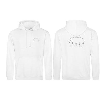 Roaming Bear Adult Hoodie - Wild Lines Arctic White colour variant image