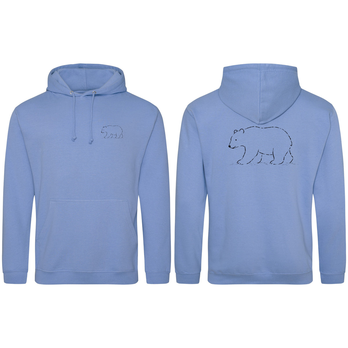 Roaming Bear Adult Hoodie - Wild Lines Cornflower Blue colour variant image
