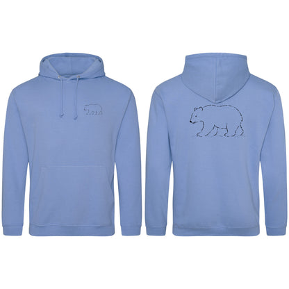 Roaming Bear Adult Hoodie - Wild Lines Cornflower Blue colour variant image