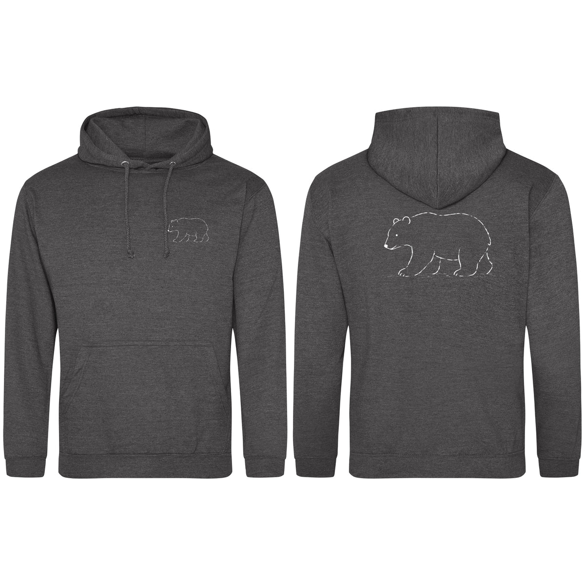 Roaming Bear Adult Hoodie - Wild Lines Charcoal colour variant image