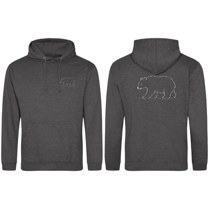 Roaming Bear Adult Hoodie - Wild Lines Charcoal colour variant image