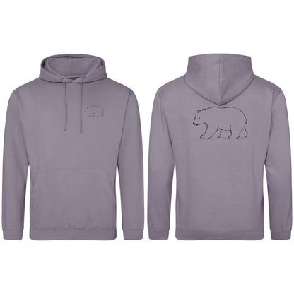 Roaming Bear Adult Hoodie - Wild Lines Dusty Lilac colour variant image