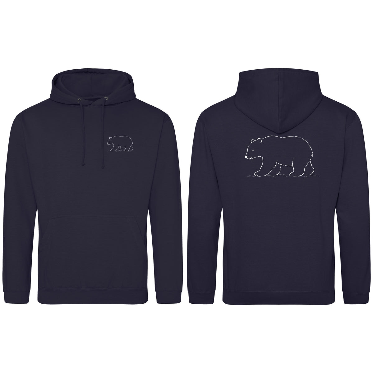 Roaming Bear Adult Hoodie - Wild Lines French Navy colour variant image