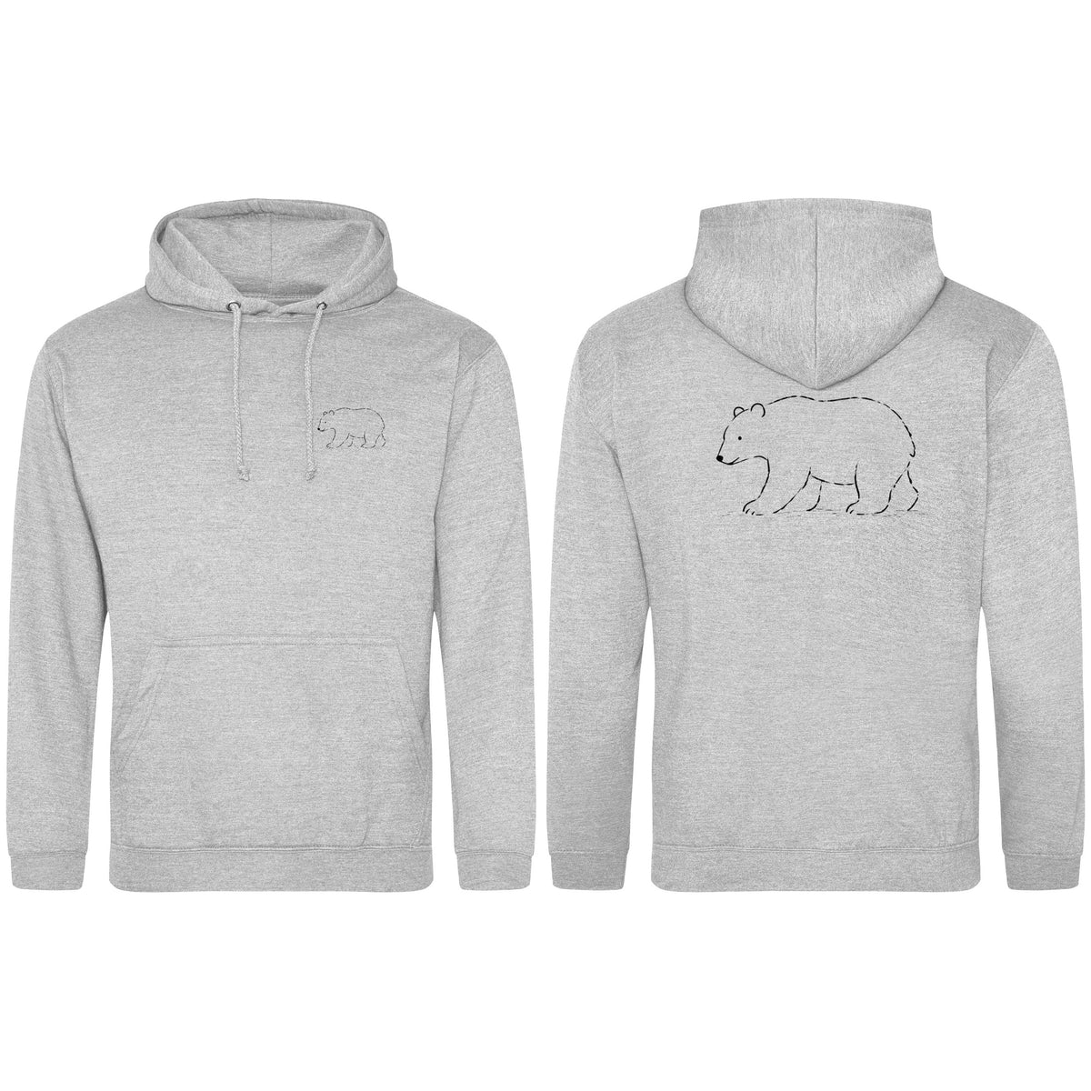 Roaming Bear Adult Hoodie - Wild Lines Heather Grey colour variant image
