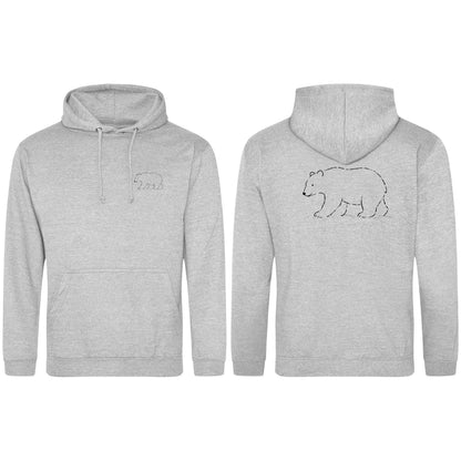 Roaming Bear Adult Hoodie - Wild Lines Heather Grey colour variant image