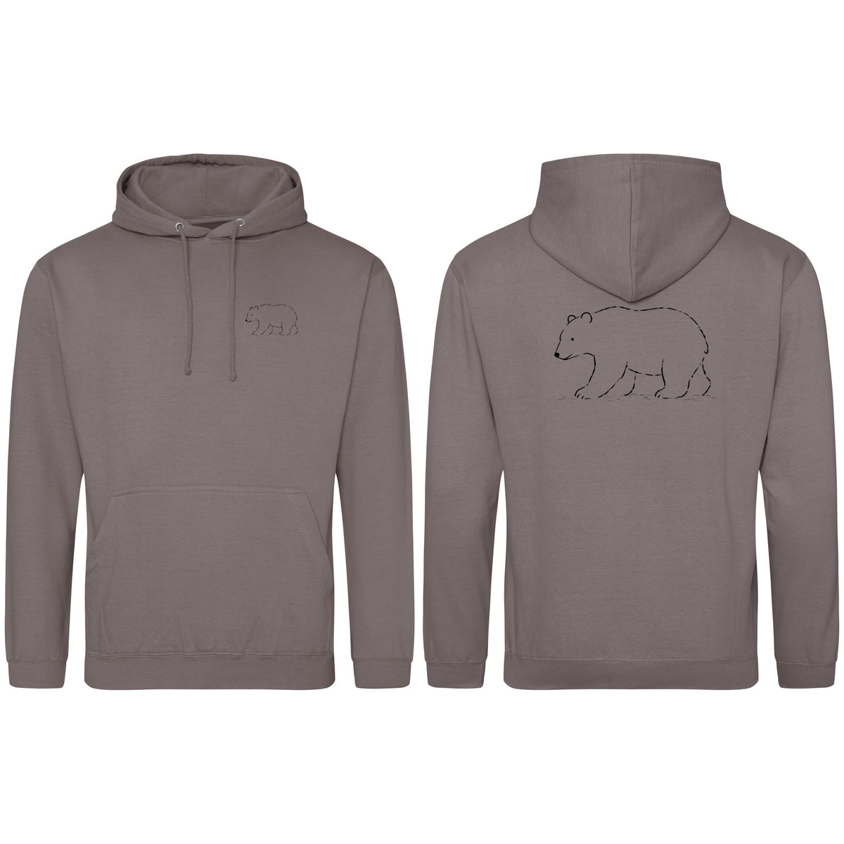Roaming Bear Adult Hoodie - Wild Lines Mocha Brown colour variant image