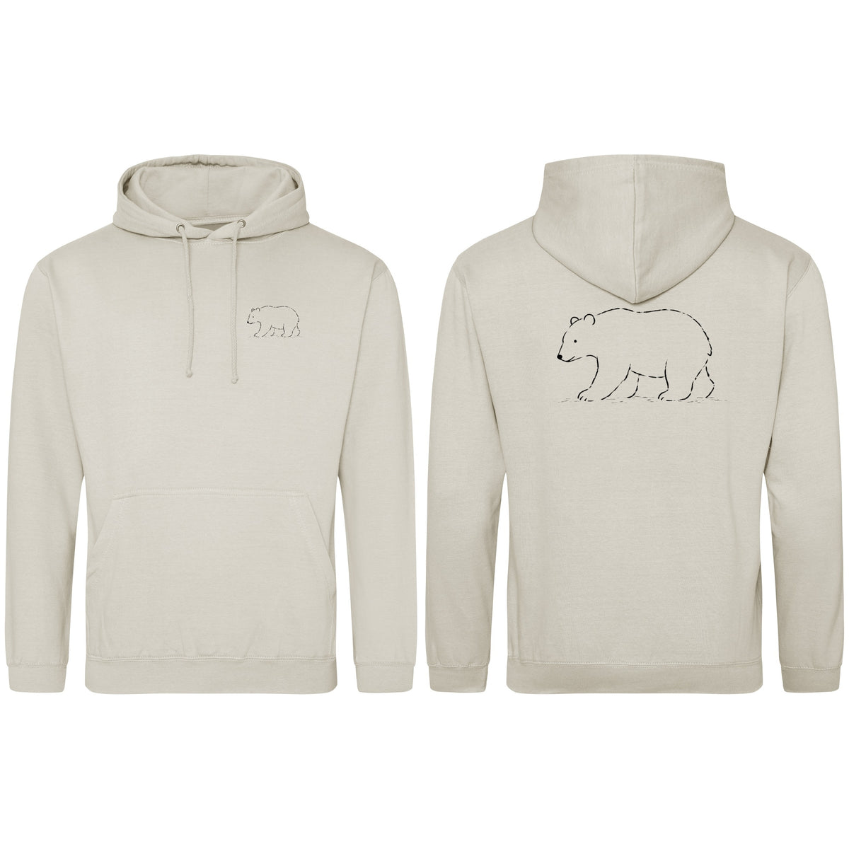 Roaming Bear Adult Hoodie - Wild Lines Natural Stone colour variant image