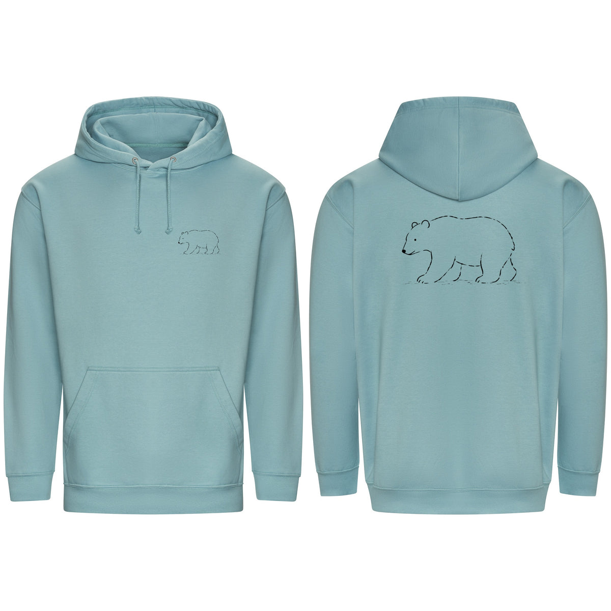 Roaming Bear Adult Hoodie - Wild Lines Seafoam colour variant image
