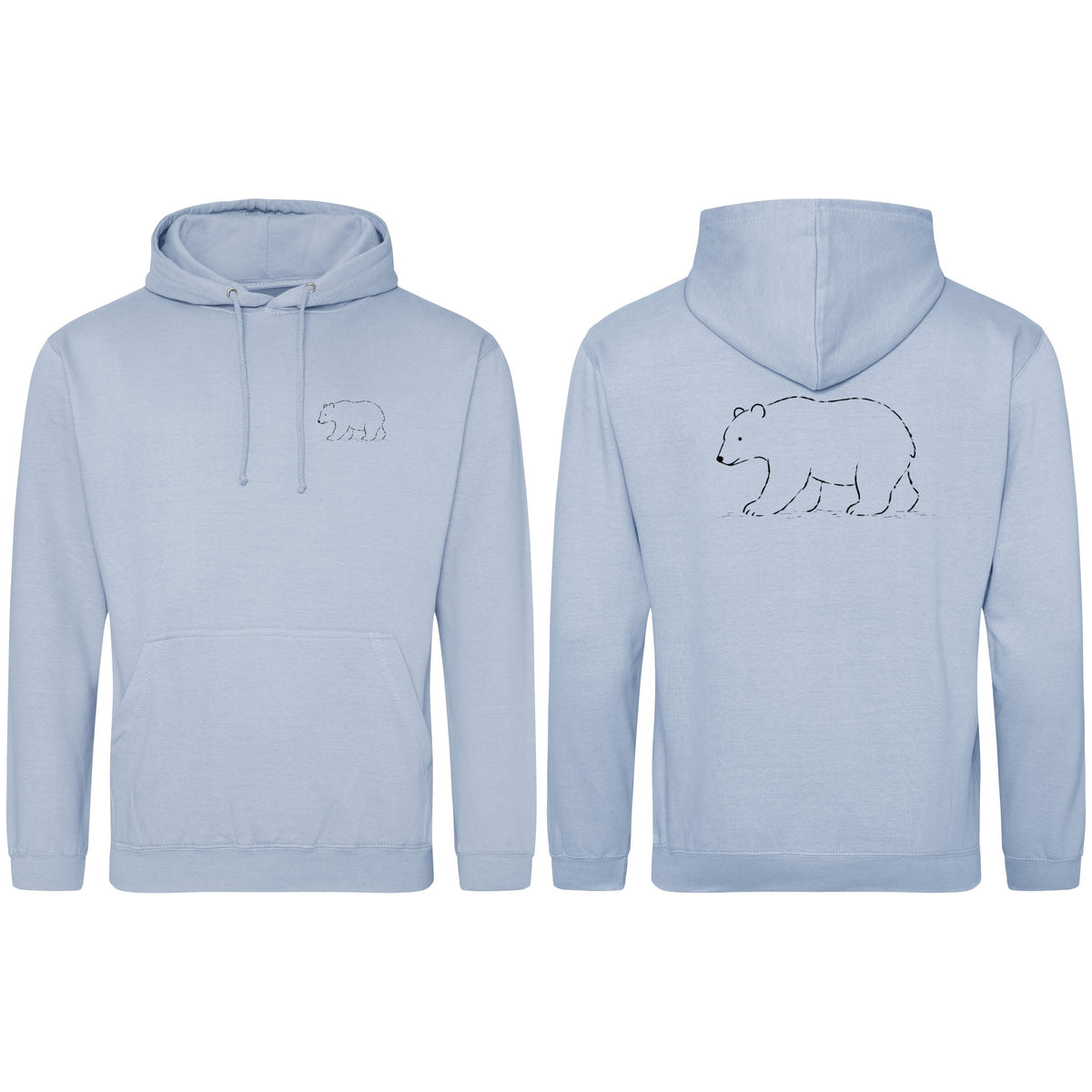 Roaming Bear Adult Hoodie - Wild Lines Sky Blue colour variant image