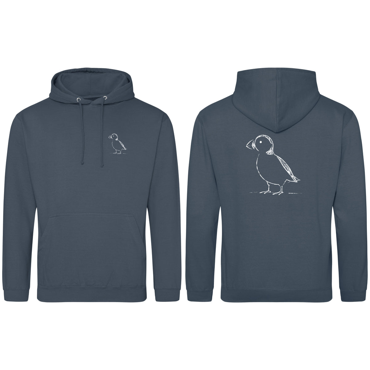 Proud Puffin Adult Hoodie - Wild Lines Airforce Blue colour variant image