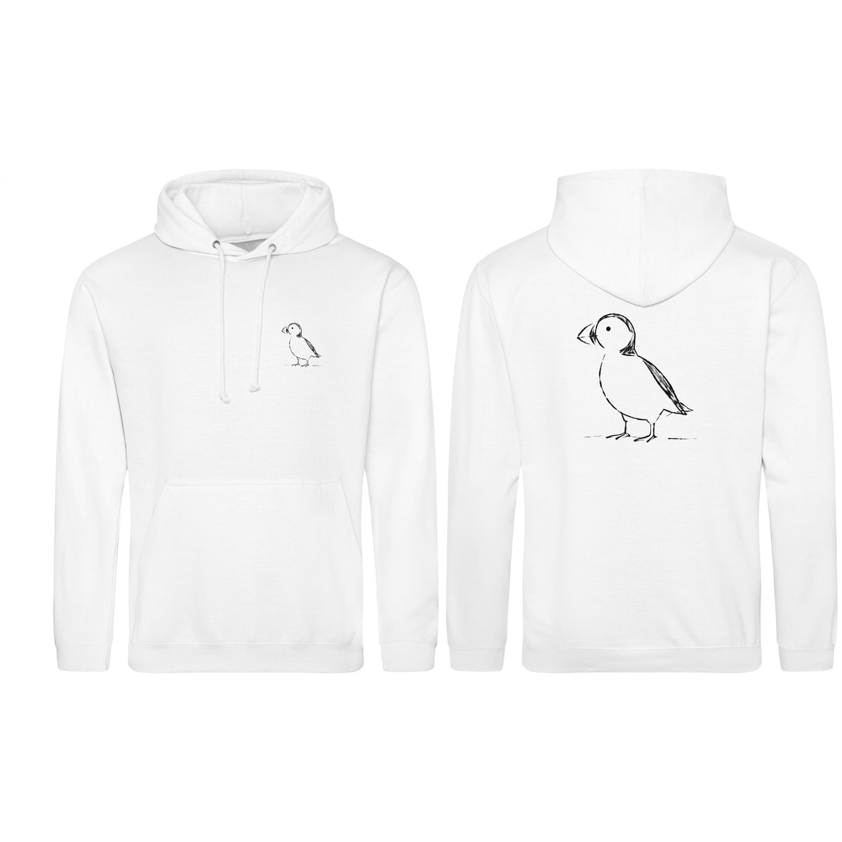 Proud Puffin Adult Hoodie - Wild Lines Arctic White colour variant image