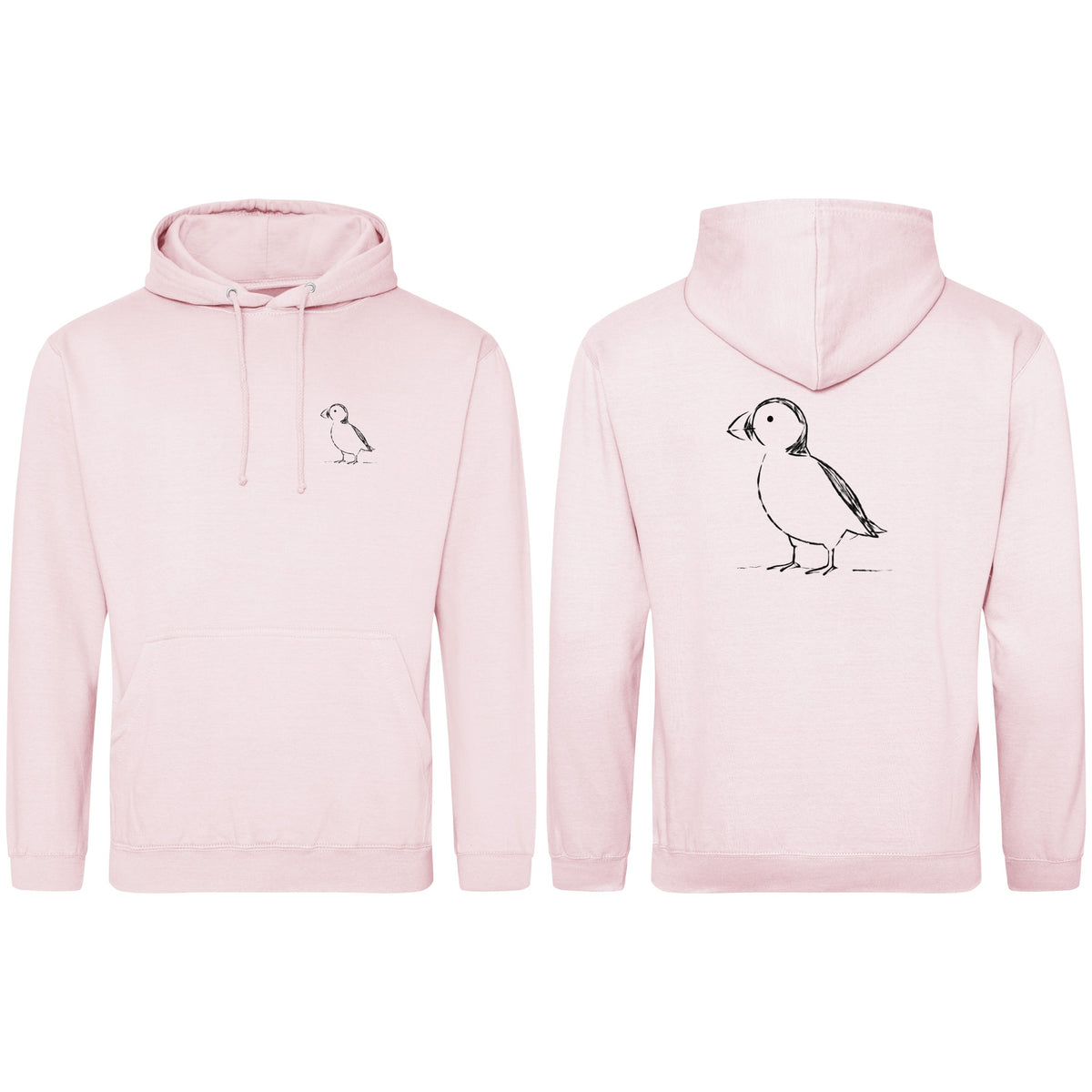 Proud Puffin Adult Hoodie - Wild Lines Baby Pink colour variant image