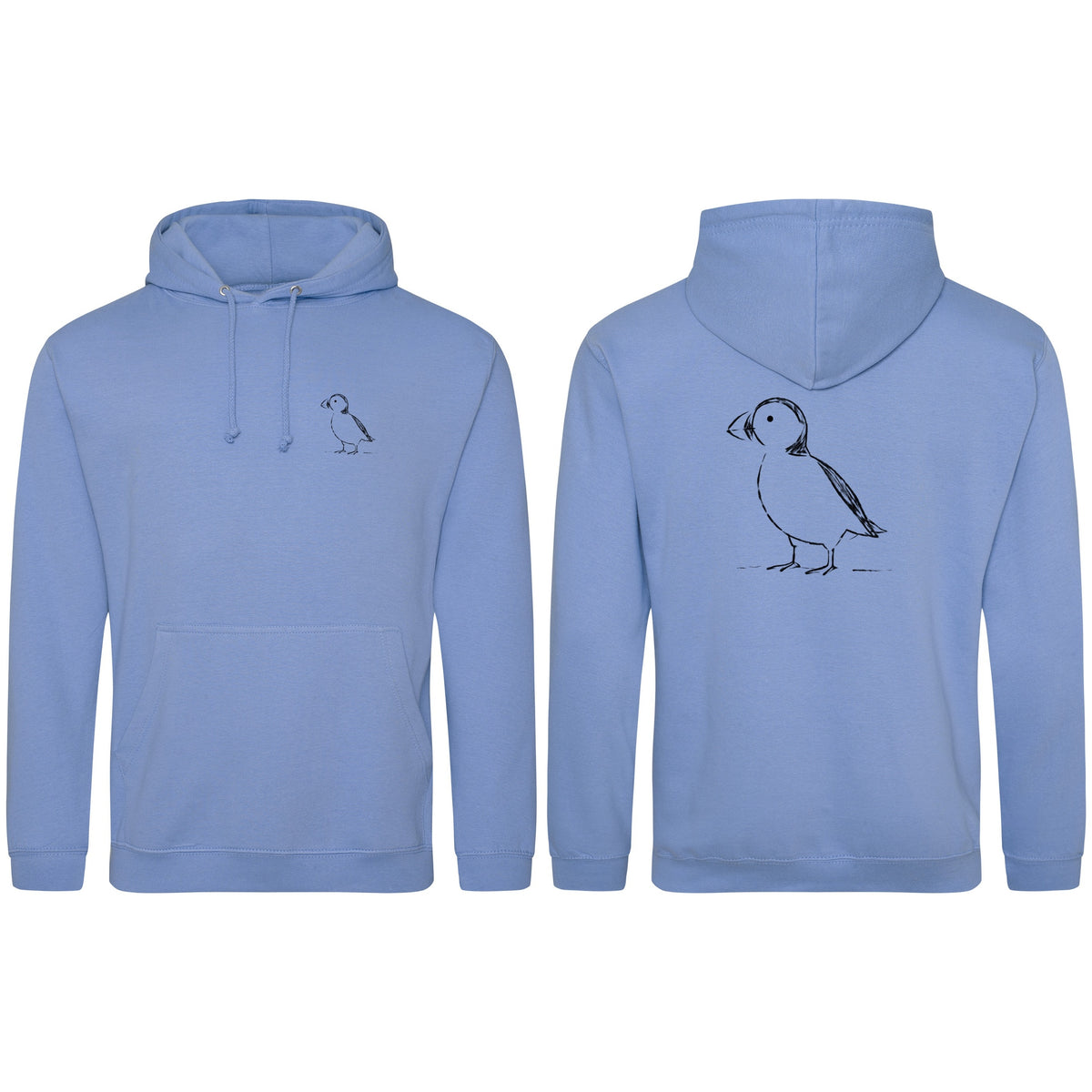 Proud Puffin Adult Hoodie - Wild Lines Cornflower Blue colour variant image