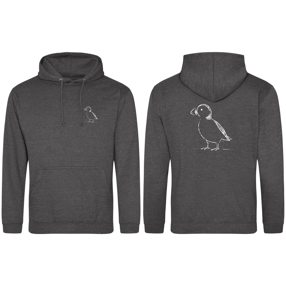 Proud Puffin Adult Hoodie - Wild Lines Charcoal colour variant image