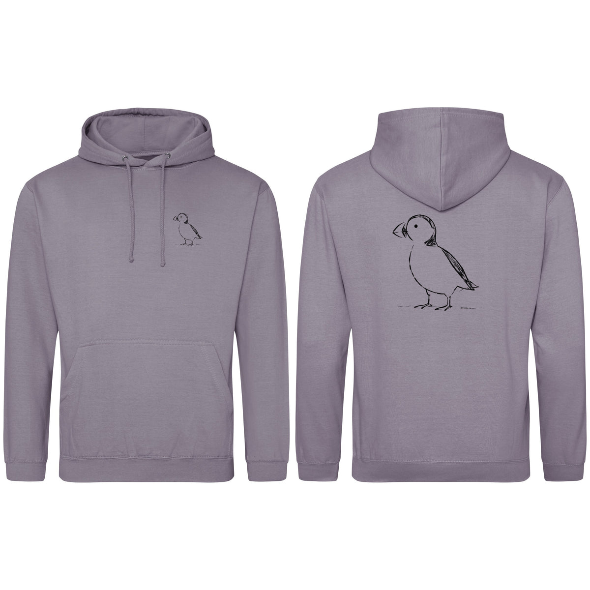 Proud Puffin Adult Hoodie - Wild Lines Dusty Lilac colour variant image