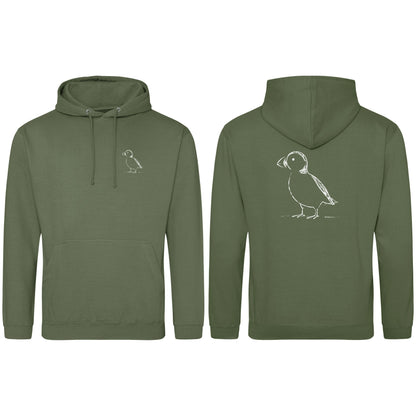 Proud Puffin Adult Hoodie - Wild Lines Earthy Green colour variant image