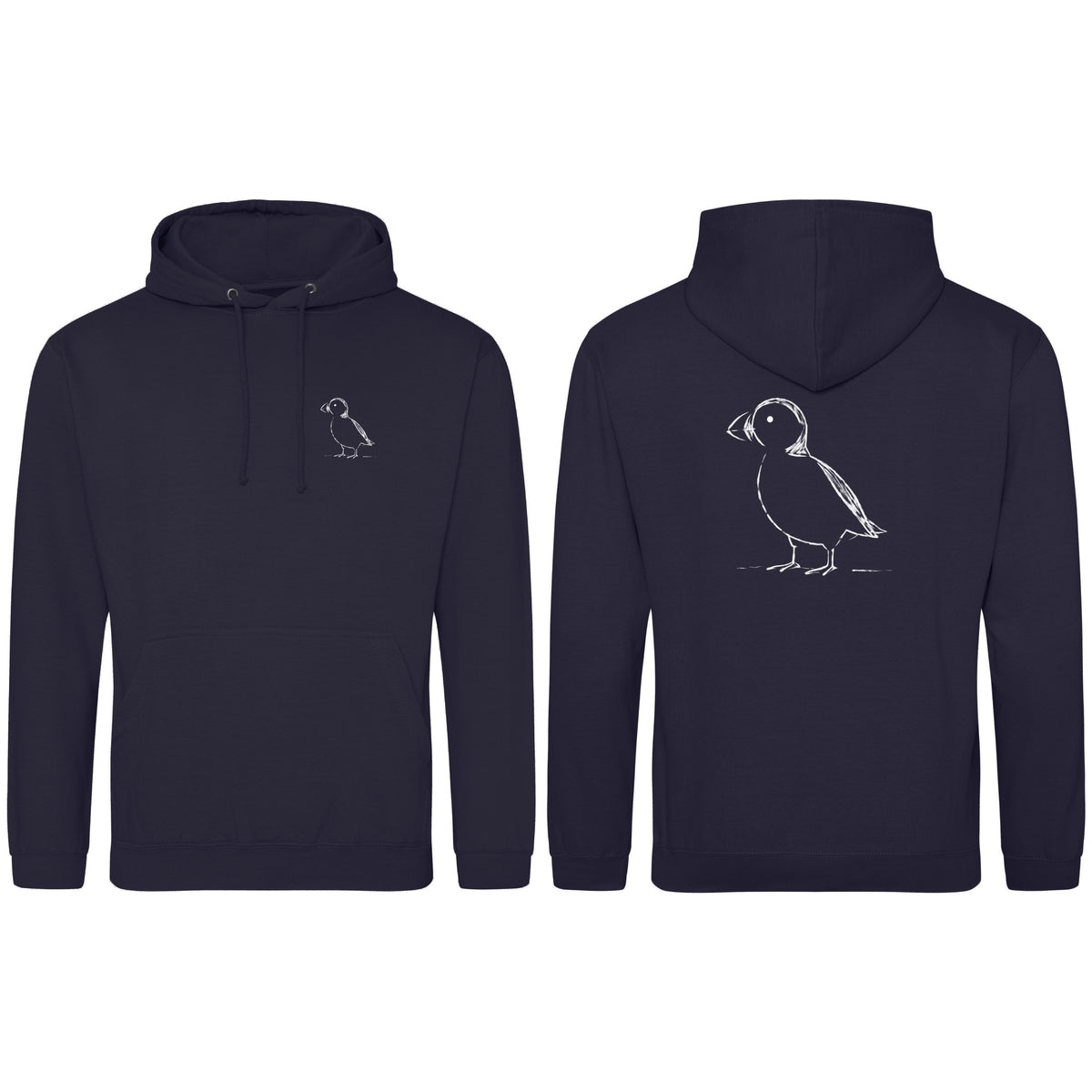 Proud Puffin Adult Hoodie - Wild Lines French Navy colour variant image