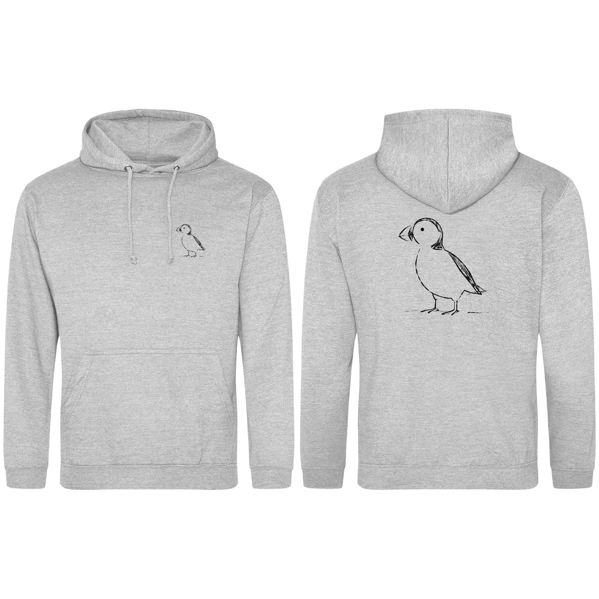 Proud Puffin Adult Hoodie - Wild Lines Heather Grey colour variant image