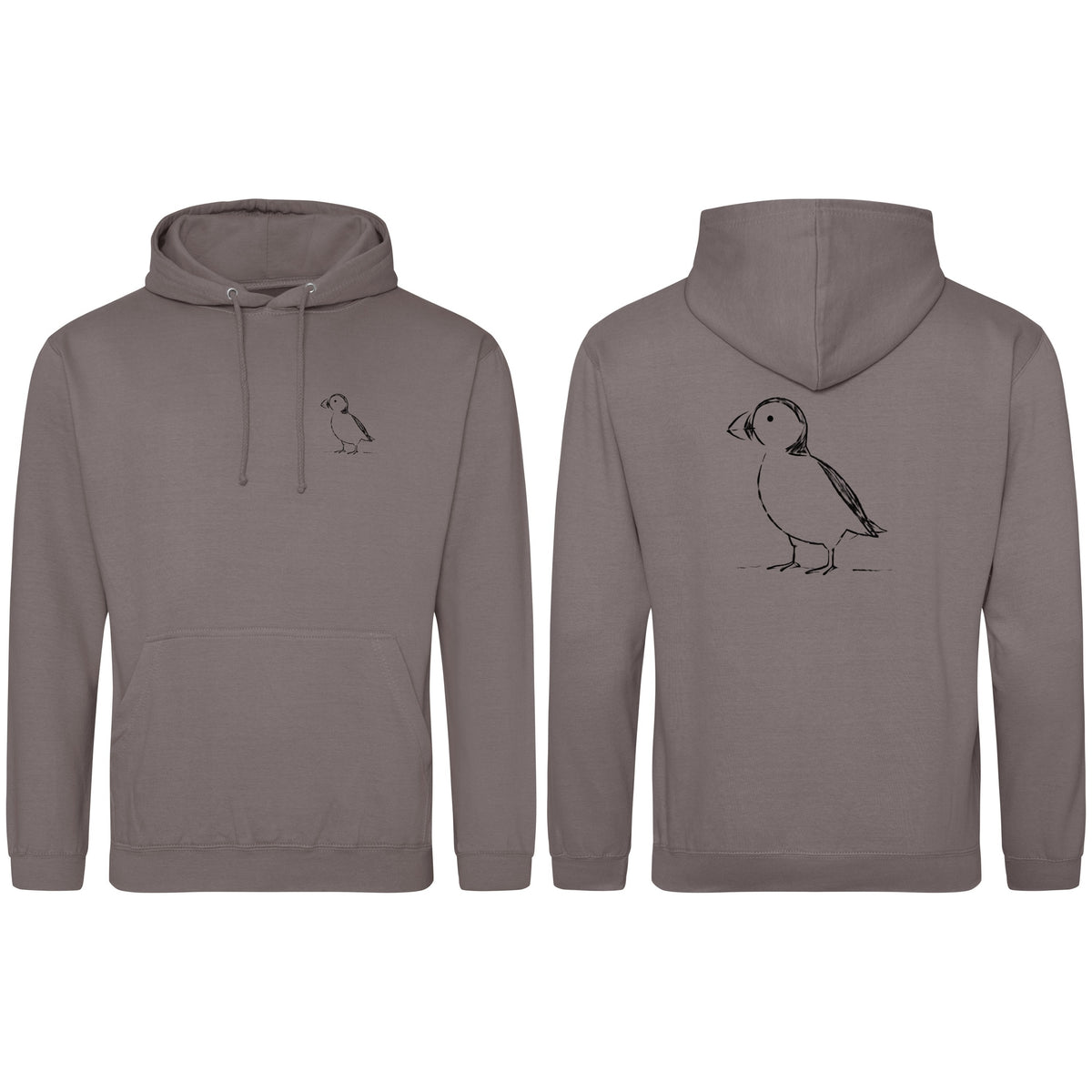 Proud Puffin Adult Hoodie - Wild Lines Mocha Brown colour variant image