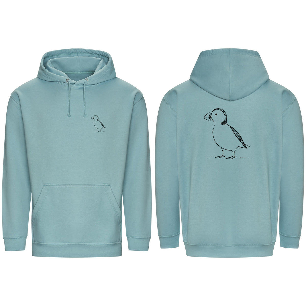 Proud Puffin Adult Hoodie - Wild Lines Seafoam colour variant image