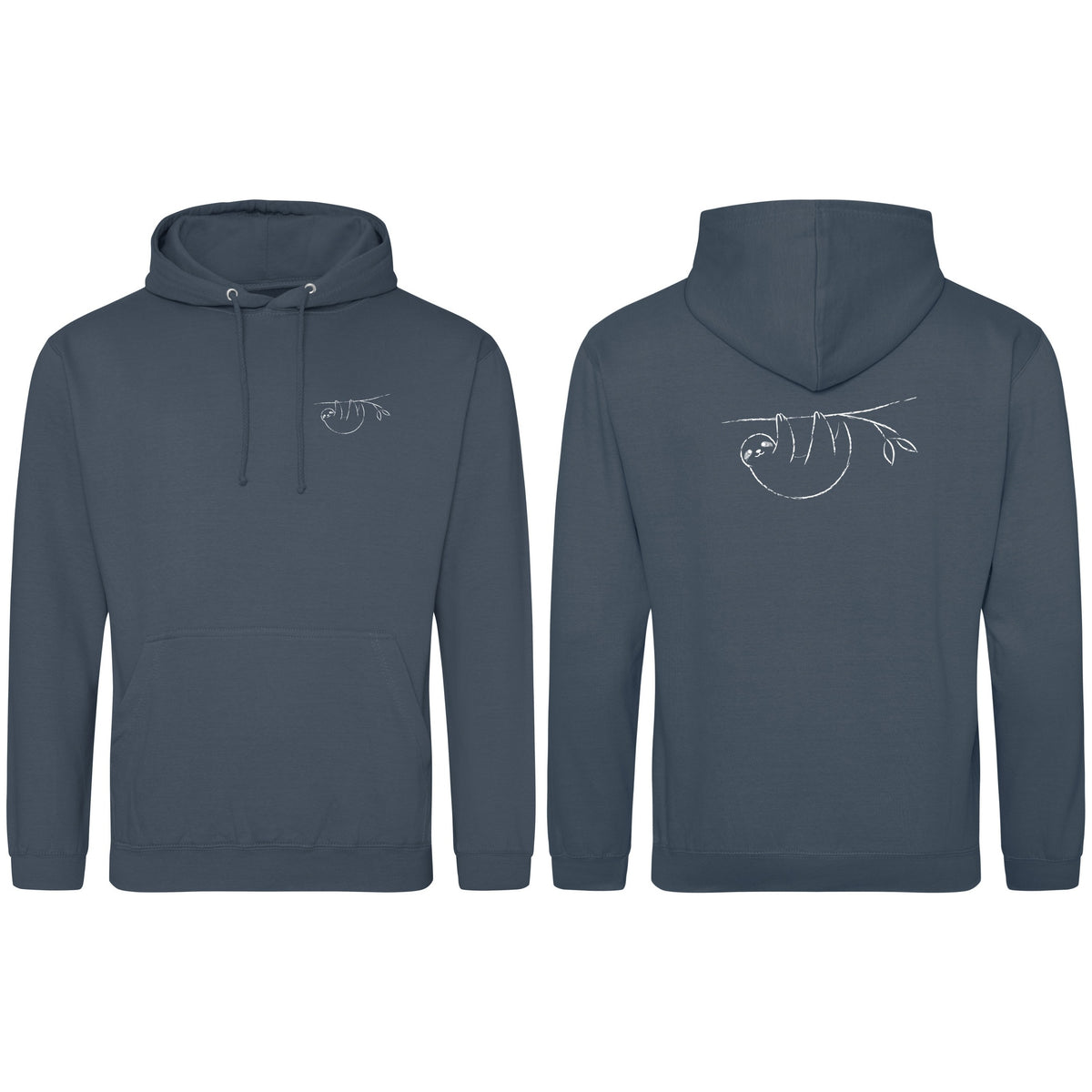 Hanging Sloth Adult Hoodie - Wild Lines Airforce Blue colour variant image