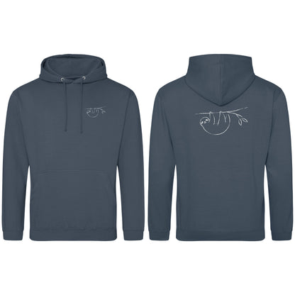 Hanging Sloth Adult Hoodie - Wild Lines Airforce Blue colour variant image