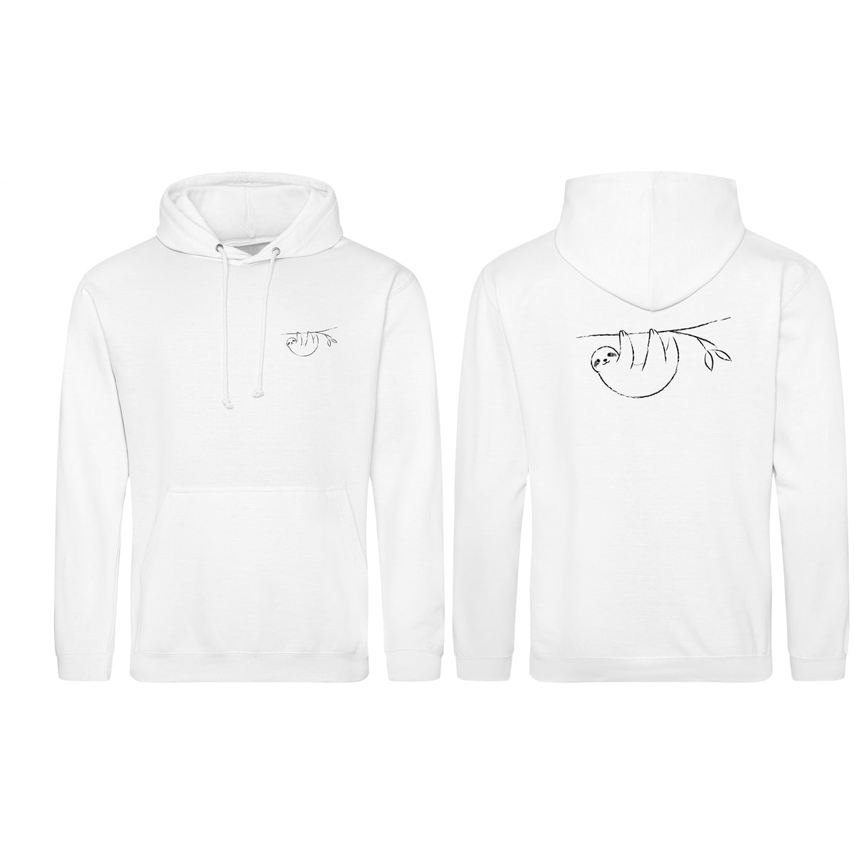 Hanging Sloth Adult Hoodie - Wild Lines Arctic White colour variant image