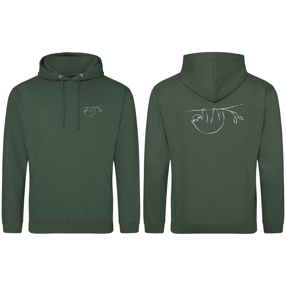 Hanging Sloth Adult Hoodie - Wild Lines Bottle Green colour variant image