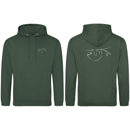 Hanging Sloth Adult Hoodie - Wild Lines Bottle Green colour variant image