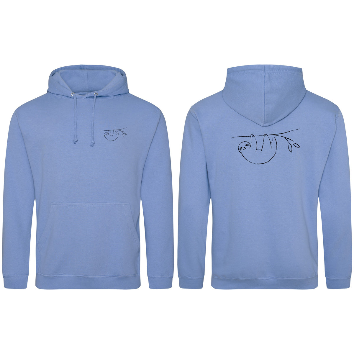 Hanging Sloth Adult Hoodie - Wild Lines Cornflower Blue colour variant image