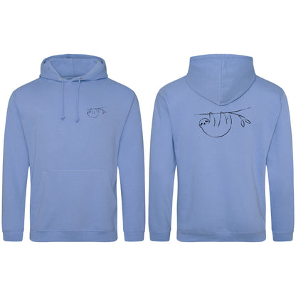 Hanging Sloth Adult Hoodie - Wild Lines Cornflower Blue colour variant image